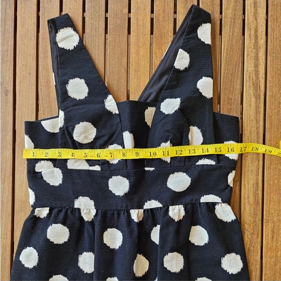ANN TAYLOR LOFT ~ Fabulous Black and White Blurred Polka Dot Dress ~ Size 10P - Picture 5 of 7